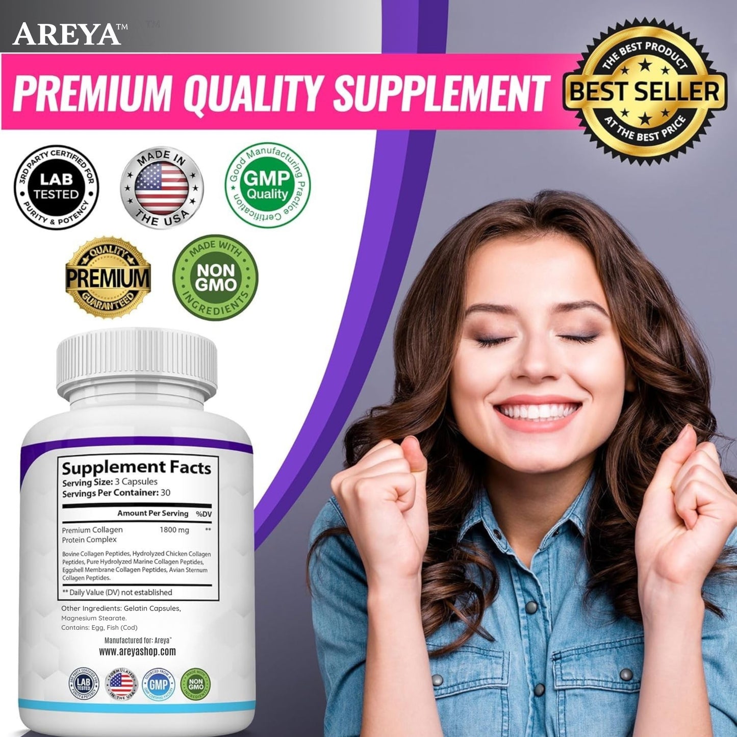 AREYA™ Multi Collagen Peptides Pills